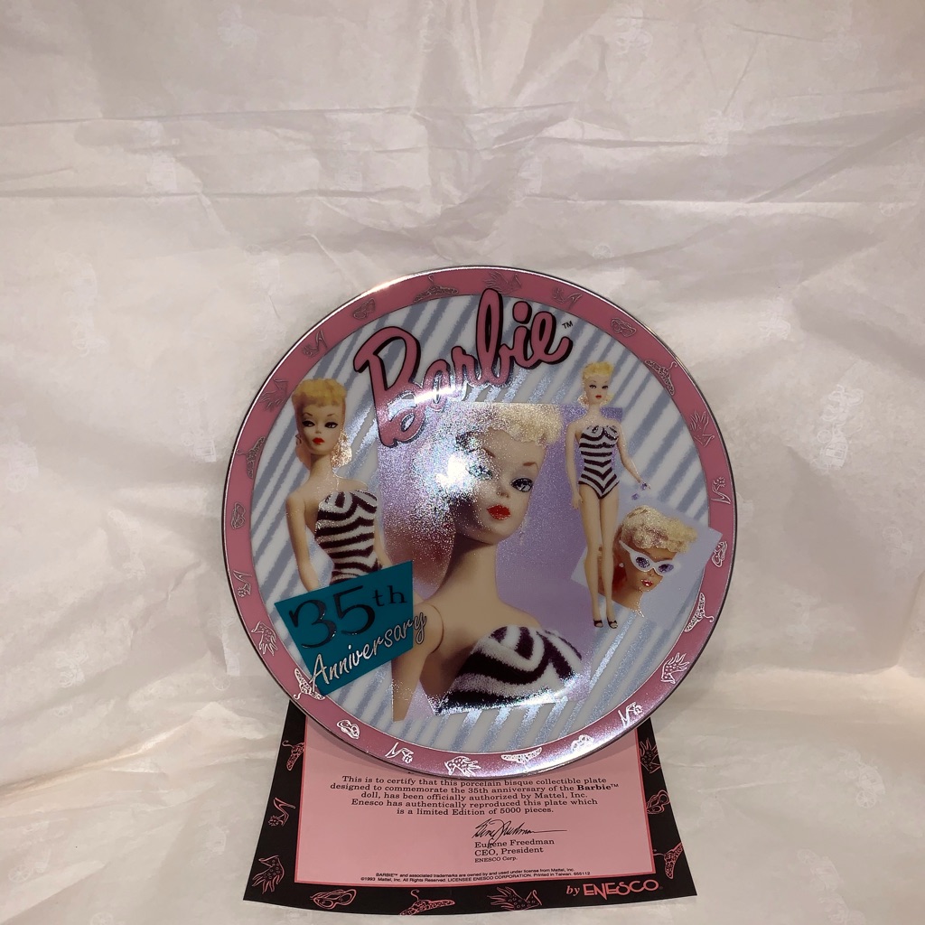 Vintage Barbie 35th Anniversary Collectors Plate Vintage Barbie 35th Anniversary Collectors Plate